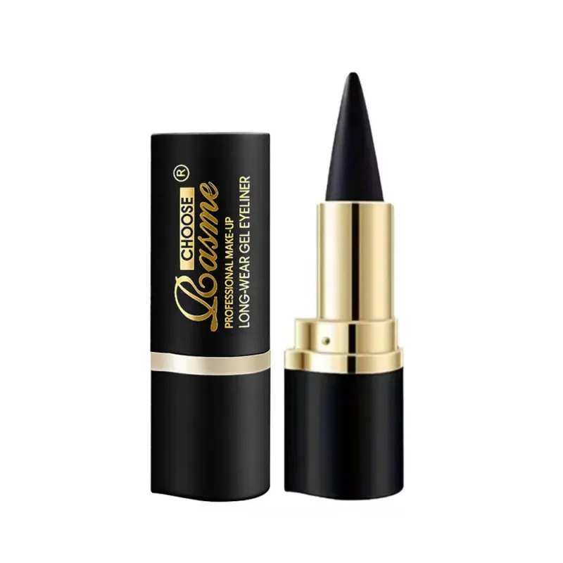 Lápis de delineador em gel retrátil, à prova d'água, longa duração, delineador preto suave, ferramenta de maquiagem em creme