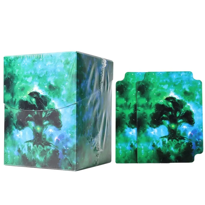 Más de 100 cajas de plástico para tarjetas comerciales BASIC LANDS, con capacidad para tarjetas de doble manga, estuche de almacenamiento para tarjetas TCG/CCG para MTG/YGO con dos divisores — image 10