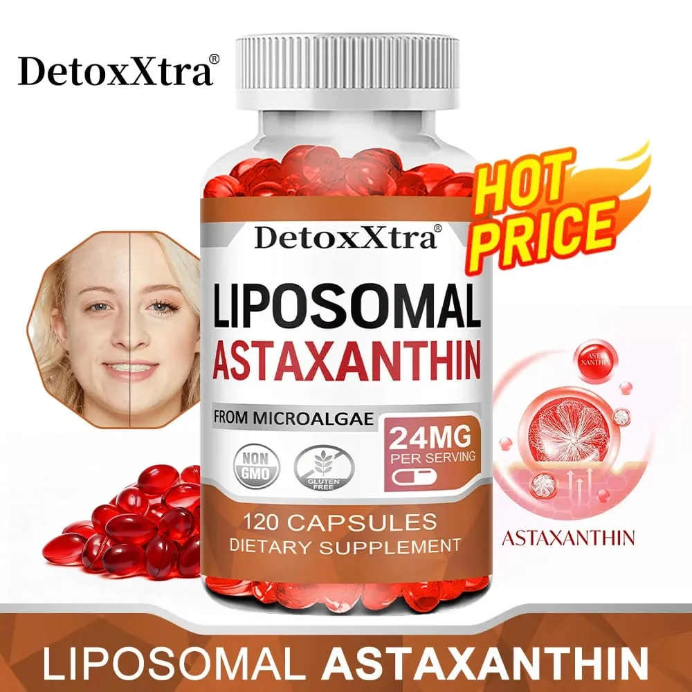 Liposomal Astaxanthin 24mg Antioksidan Premium Penyerapan Tinggi Menyokong Metabolisme Kulit Mata Kesihatan Sendi & Imun Bukan GMO — image 2