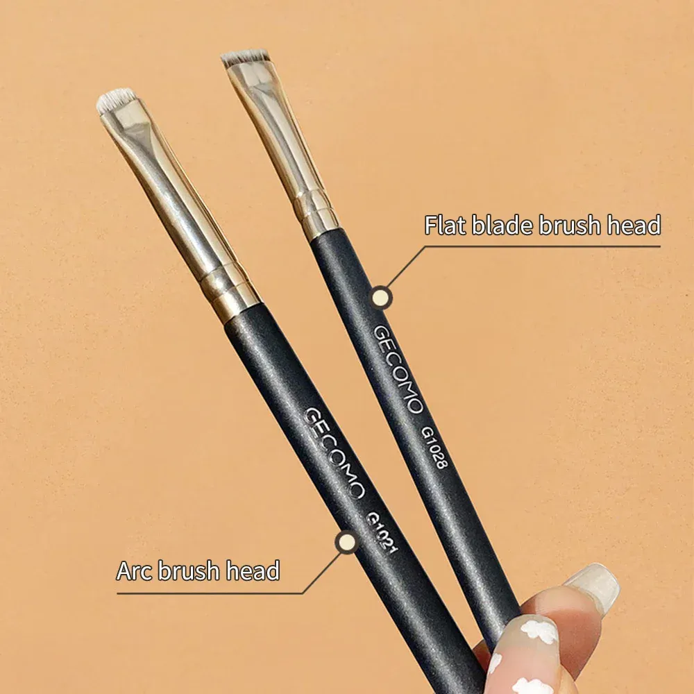 Kuas Rias Eyeliner Kuas Detail Alis Portabel Kuas Bulat Datar Bersudut Kecil Portabel Alat Rias Kecantikan Alis Liner Profesional — image 3
