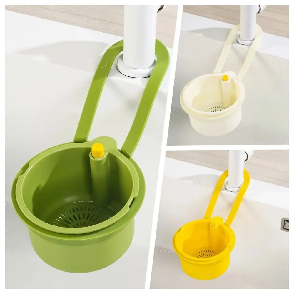 Cesta de drenagem de pia suspensa, tampa inferior destacável, filtro de lixo de cozinha, filtro de resíduos de alimentos, cesta de água de limpeza — image 7