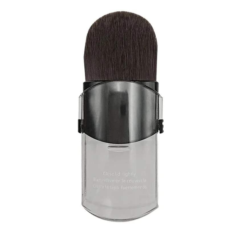 Bærbar rejse mini lille teleskopisk blusher makeup børste Blød enkelt ansigts foundation pulverbørster med låg Kosmetisk værktøj