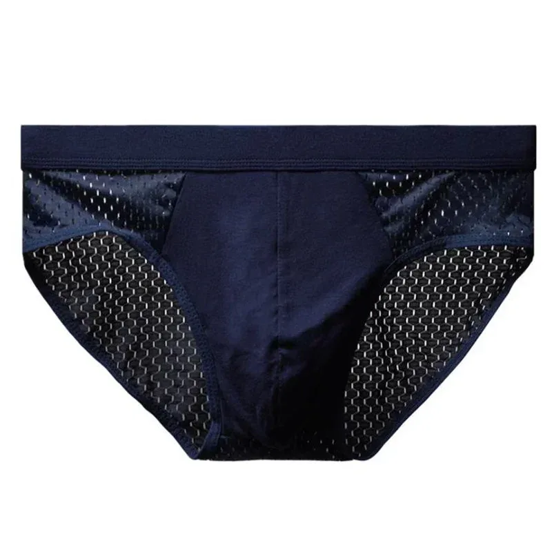 Men's Ice Silk Underwear Briefs Breathable Underwear Bamboo Carbon Fiber Anti-Bacterial Comfortable Hollow Underwear Pants Cold — image 11