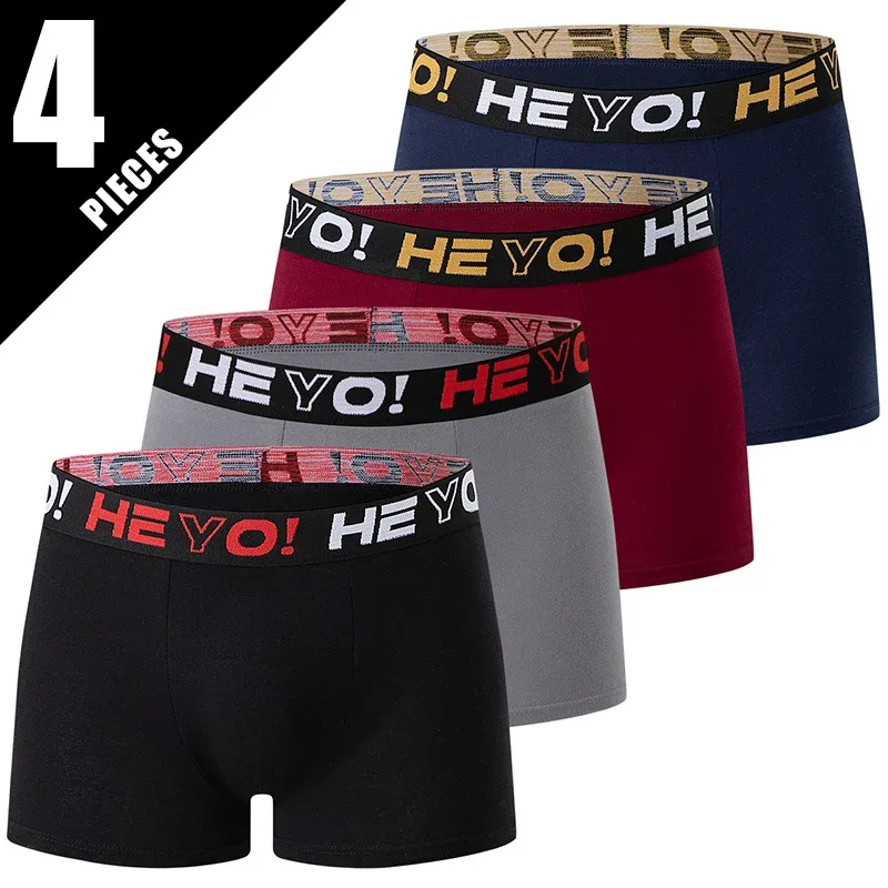 4 Piece Set Of Men's Cotton Comfortable Soft And Versatile Underwear Plus Size Casual Boxer Shorts Sports Cycling Base Shorts — image 20