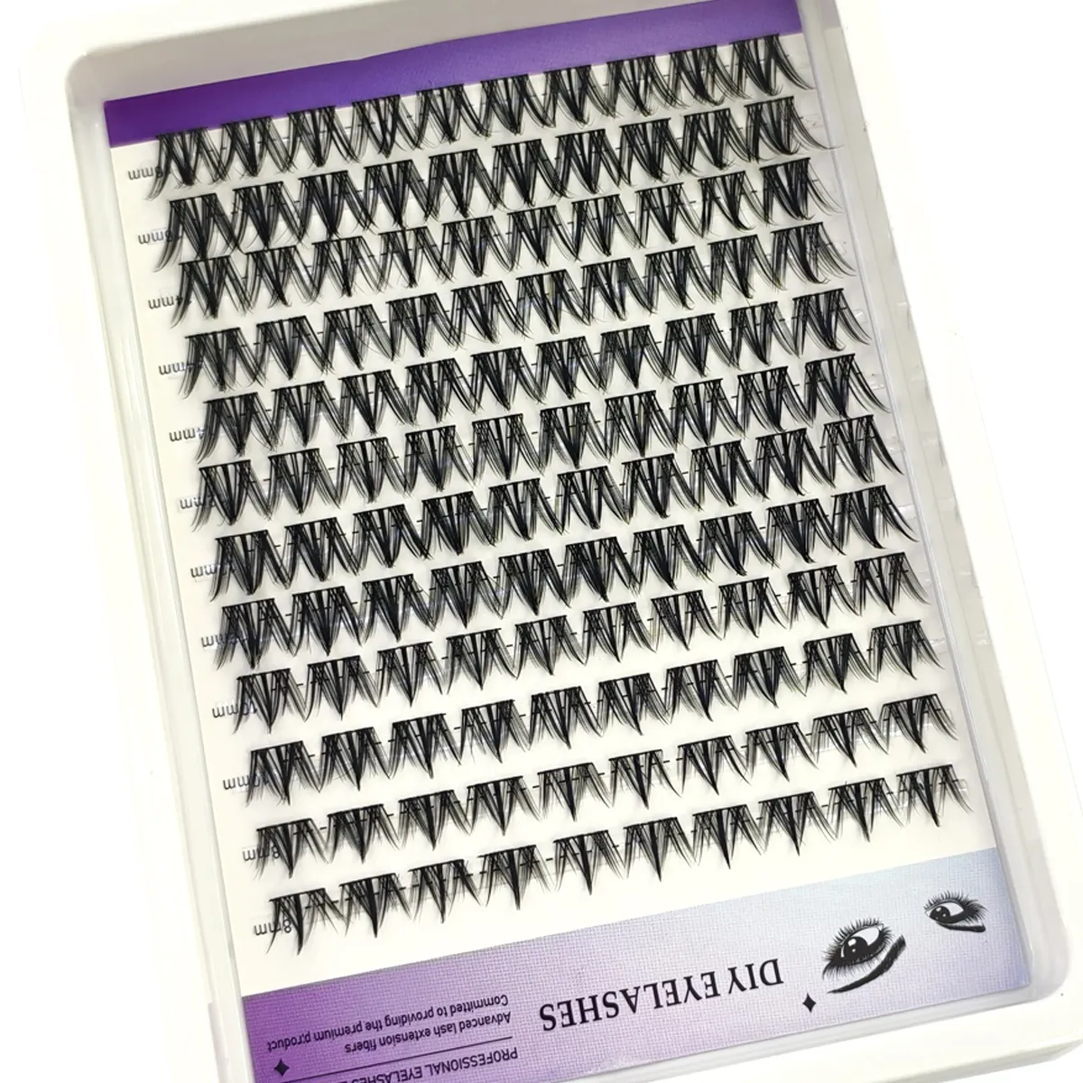12 file Fai Da Te Cluster Ciglia 8-16mm Cat Eye Lashes Fascia Invisibile Premium Visone Manga Lash Cluster Stile Naturale Cils Finti — image 6