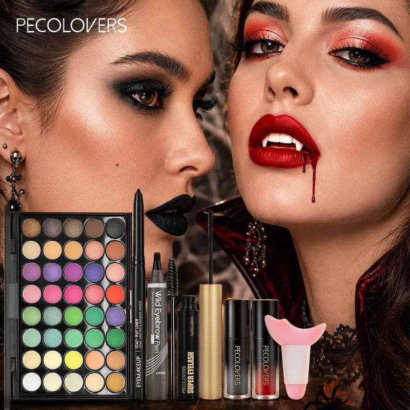 8 stk Makeup Kit Ansigtskosmetisk sæt med flerfarvet øjenskyggepalet Eyeliner Øjenbrynspen Mascara Lipgloss — image 6