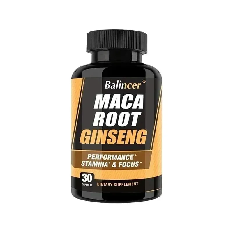 Capsule di radice di maca con ginseng - Promuovono energia, umore, resistenza e prestazioni, supportano la salute mentale per uomini e donne
