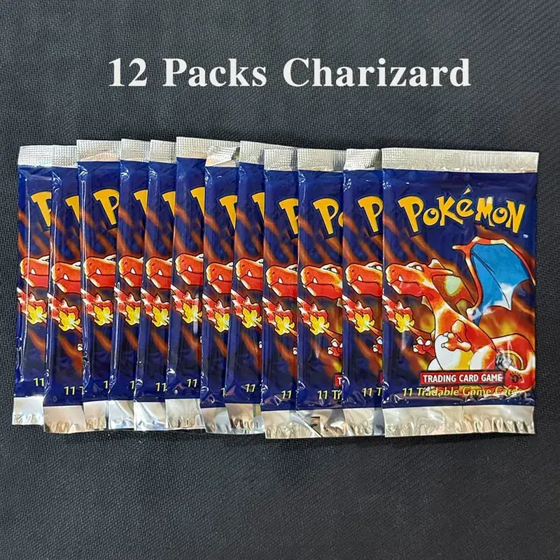 11 Karten/Packung PTCG Booster Packs Ersatzkarte Dschungel/Fossil/Basisset Charizard Blastoise Venusaur PKM Brettspiel-Sammelkarten — image 8