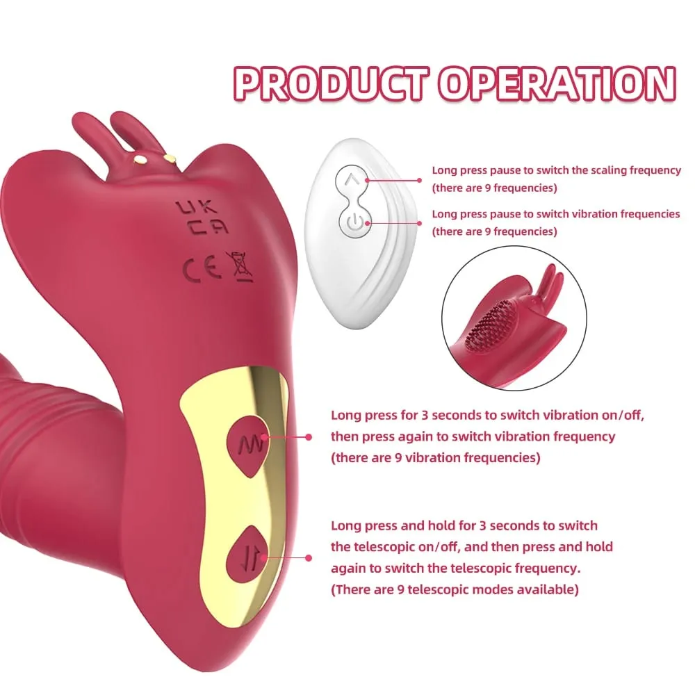 Stimolatore del clitoride delle donne del vibratore di spinta telecomandato che gira il dildo telescopico che vibra i giocattoli del sesso del prodotto degli adulti — image 2