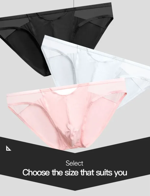 1PCS Lelaki Seluar Dalam Bikini Sheer Disambung Rekaan Panel Jala Hitam Bahan Anjal Lembut Seluar Dalam Lelaki Kontur 3D — image 13