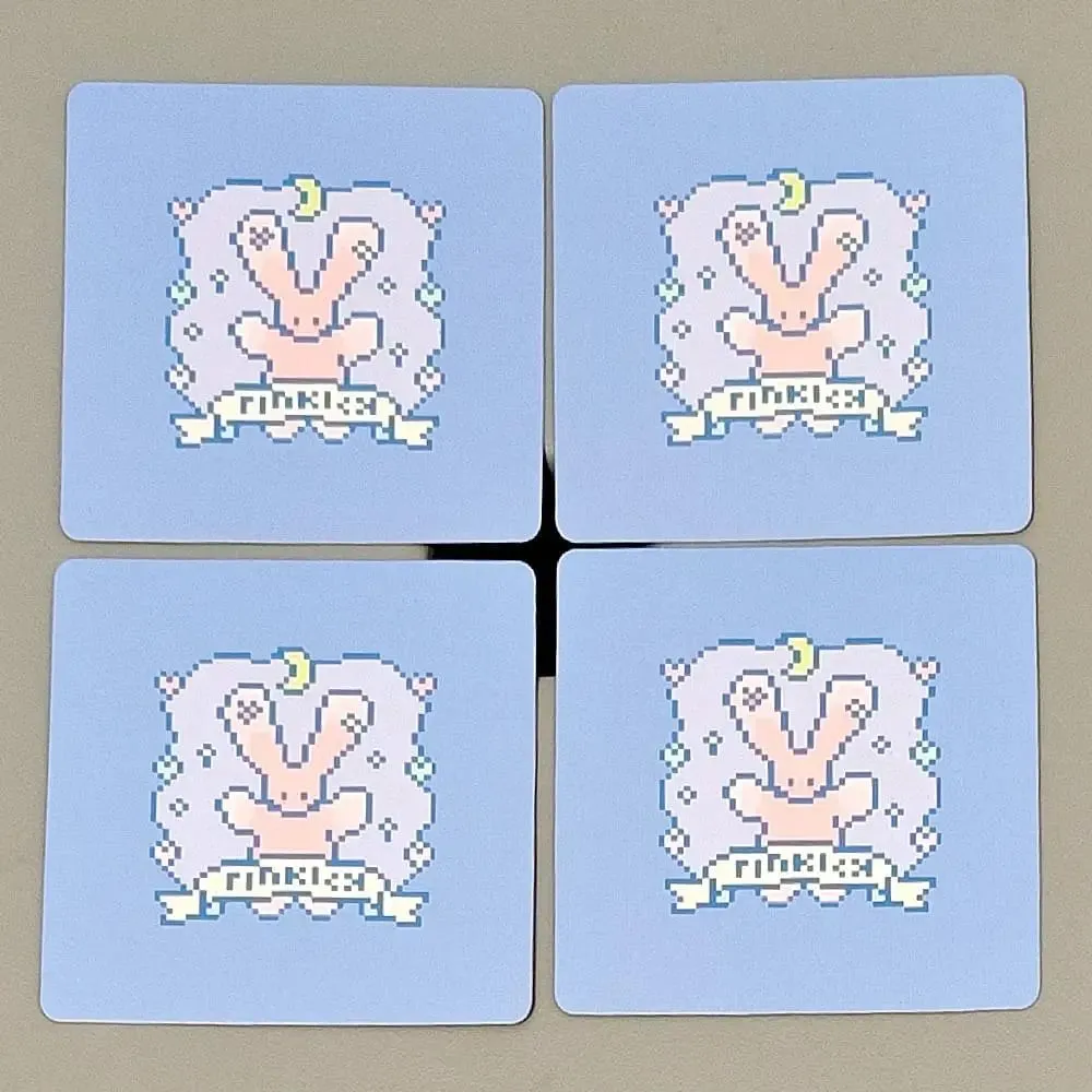 Kawaii Pixel Art Dek Lenormand Merah Jambu - 42 Kad Oracle Arnab Comel 7x7sm untuk Dek Mini Tiruan Dek Timbul Timbul — image 8