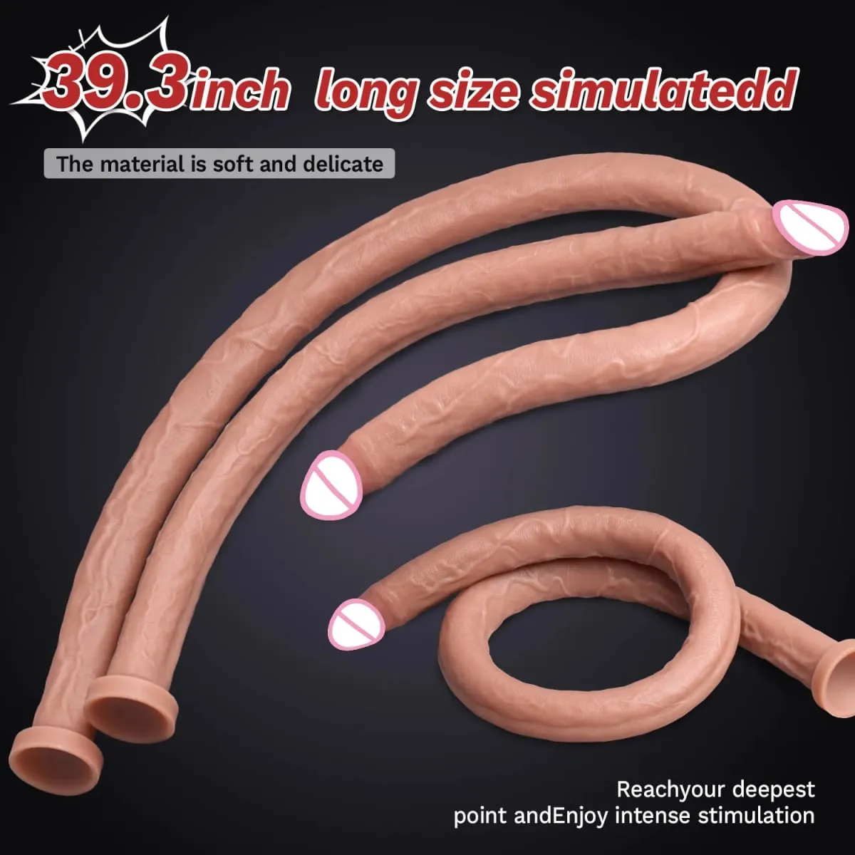 Extra lange realistische Dildos G-Punkt-Stimulation Deep Touch Penis Vagina Analdildo Dick Erwachsene Sexspielzeug für Frauen Männer Butt Plug — image 2