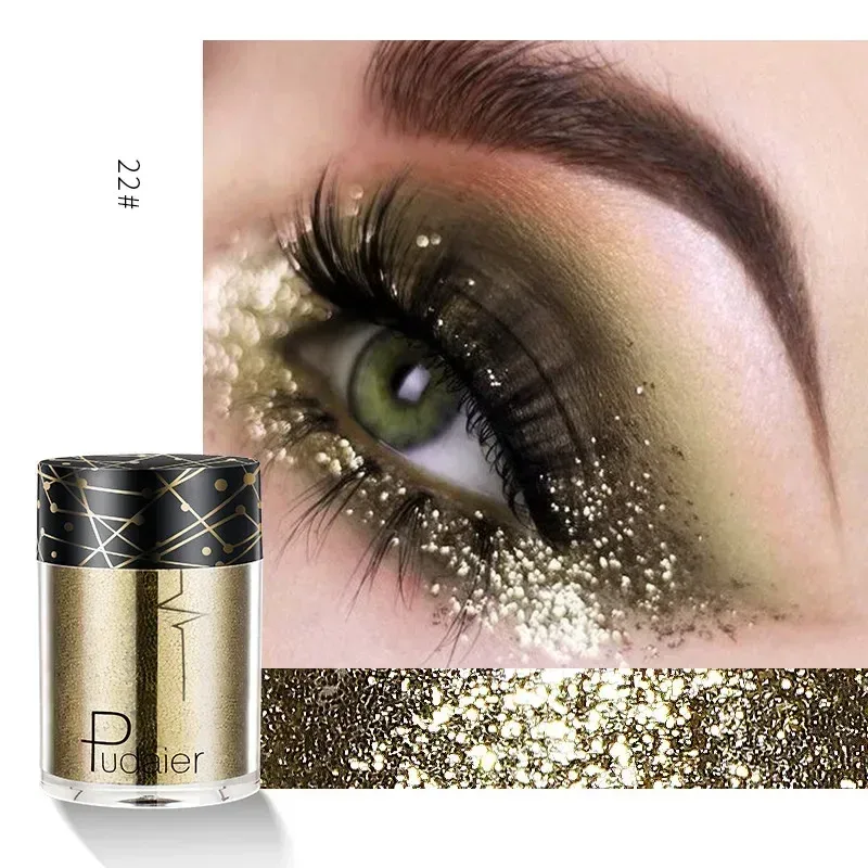 Ny Glitter Øjenskygge Professionel Makeup Monokrom skinnende Øjenskygge Pailletter Universal Party Cosmetic — image 22