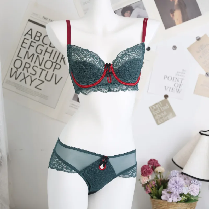 트렌디 레이스 Minimizer 란제리 세트 드 컵 큰 가슴 대형 얇은 컵 Underwire Anti Saging Comfy No Show 여성 속옷 — image 14