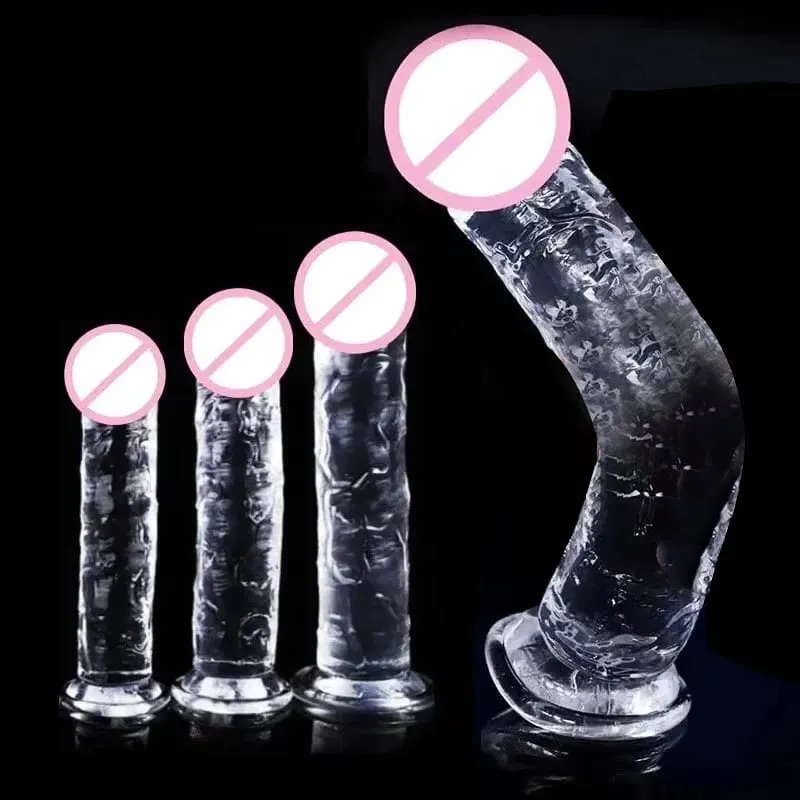 Transparent Soft Jelly Dildo Realistic Fake Dick Penis Suction Cup Dildo Realistic Sex Toys For Lesbian Women Female Masturbator — image 1
