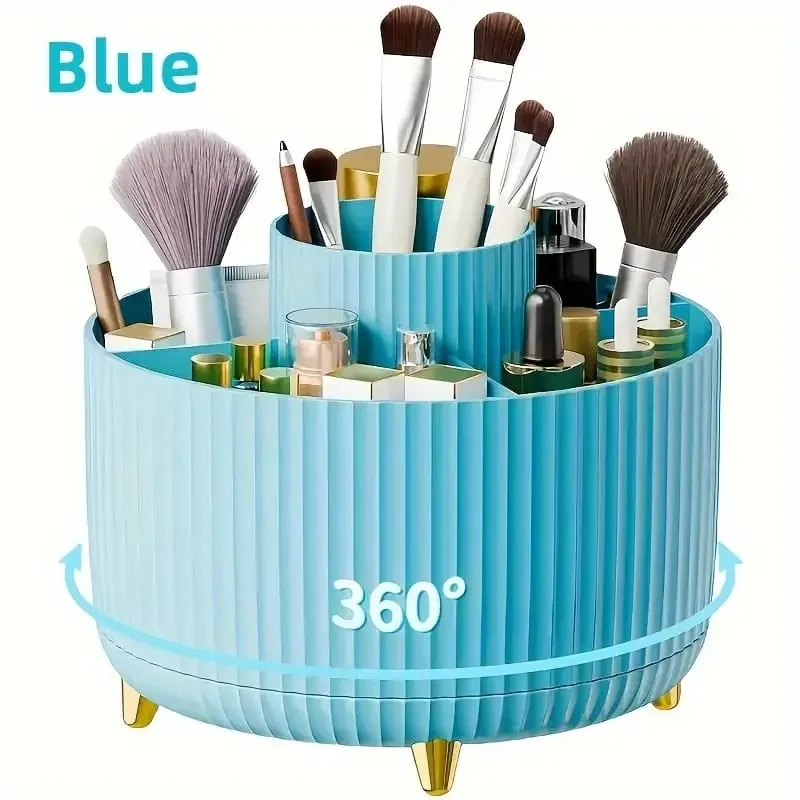 Suporte giratório 360 ° para pincéis de maquiagem, 5 espaços, organizador, mesa multifuncional, armazenamento de cosméticos para banheiro de mesa — image 9