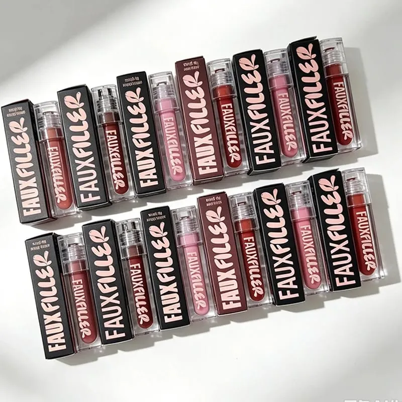Penjualan Panas Gincu Cermin Bertindak Panjang Pelembap dan Berkhasiat Lip Gloss Matte 4 Color Powder Blusher Kosmetik — image 2