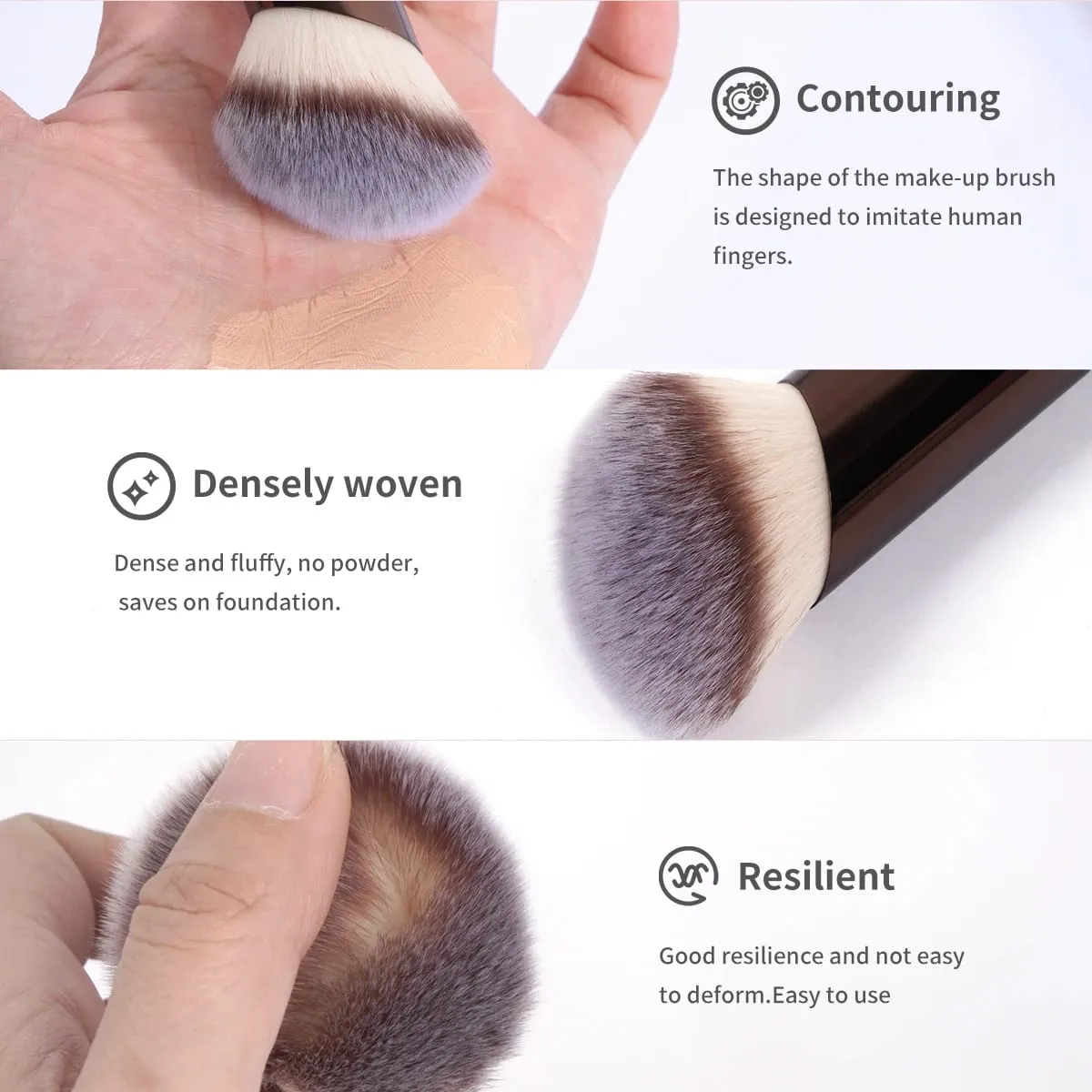 Kit Kuas Rias Pro 20 Buah Kuas dengan Tas Penyimpanan Alas Bedak Ujung Ganda Kuas Eyeshadow Blush Kit Pencampur Kecantikan — image 6