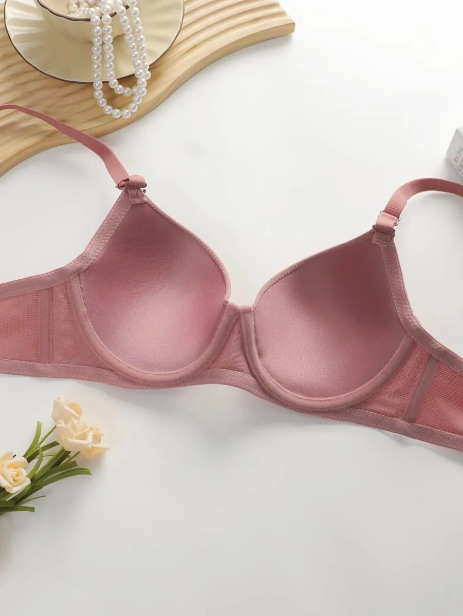 Set di biancheria intima con ferretto solido Set di mutandine intimo Reggiseno push up da donna con anello in acciaio Intimo intimo — image 5