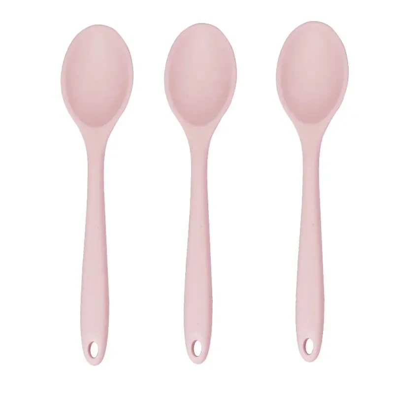 3pcs ช้อนซิลิโคนผสมช้อนซุปครัวผสม Ladle ทำอาหารเครื่องครัวเครื่องมือสำหรับกวนและเสิร์ฟ