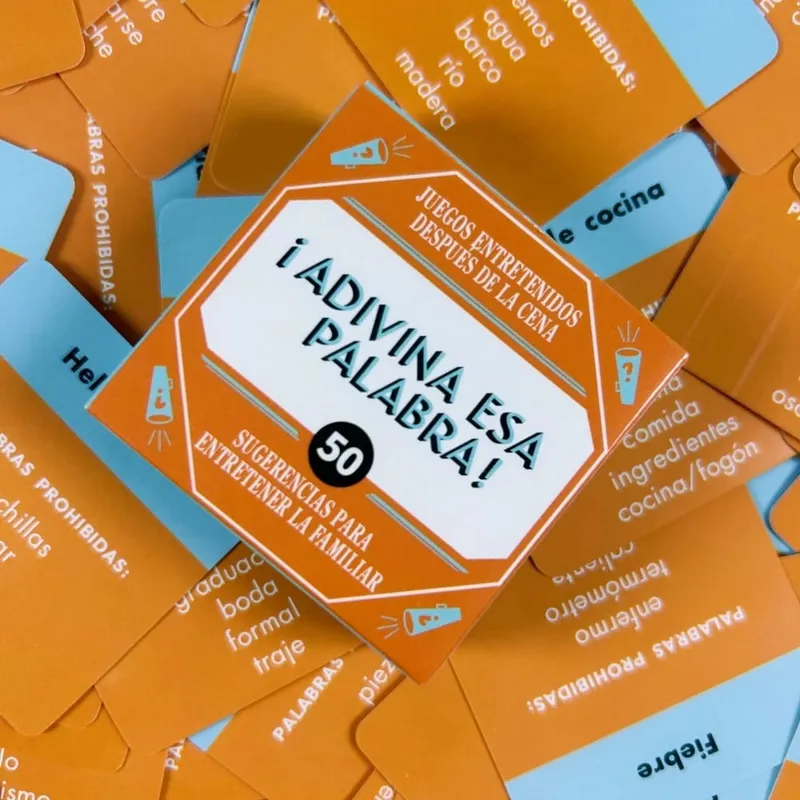 Cartes de jeu espagnoles de taille mini, 5,5x5,5 cm, "Nomez ce mot !" Jeu de cartes pour réunion de famille, 50 pièces, jeu de Camping