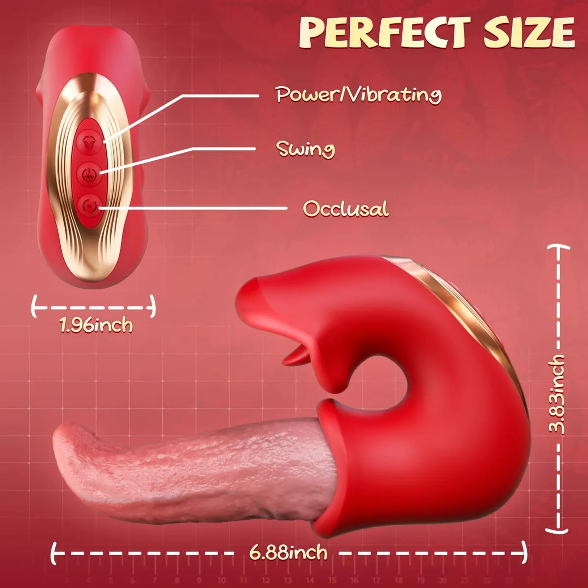 Vibrateurs de langue réalistes 3 en 1 pour femmes, gode d'occlusion et stimulateur de Clitoris oscillant, jouets sexuels pour adultes, masturbateur féminin — image 6