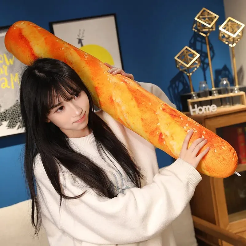20/40/60cm Simulasi Roti Plush Bantal Sumbat Baguette Croissant Hot Dog Roti Bakar Plushie Makanan Kusyen Hadiah Hiasan Rumah — image 3
