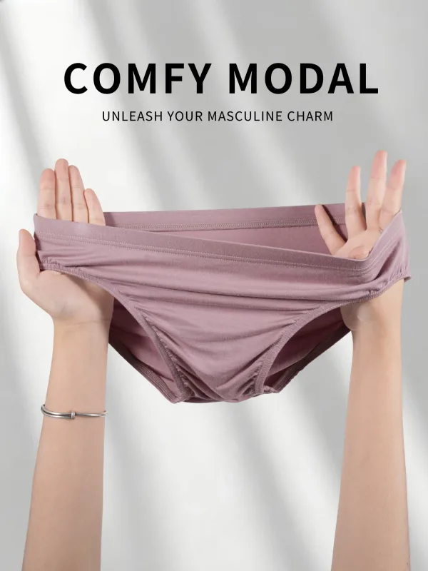 Herren-Slip aus Modal, ultradünn, nacktes Gefühl, niedrige Leibhöhe, hochelastisch, atmungsaktiv, 3D-Konvexbeutel-Unterwäsche
