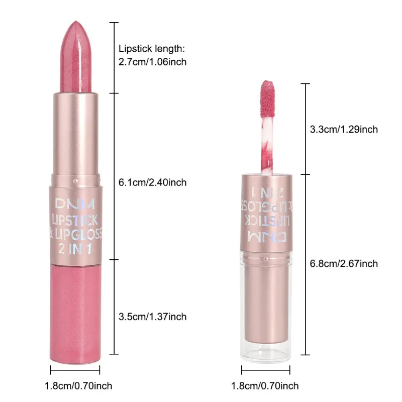 DNM Double Headed Mate ลิปสติกและลิปกลอสแต่งหน้ายาวนาน 2 In 1 Stick Moisturizing Lipgloss Tint เครื่องสำอางค์ Lip Stain — image 6