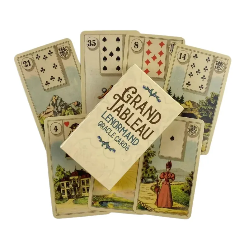 36 Arte a colori Gioco di carte Divinazione Tarocchi Tableau Grand Tableau Lenormand Panno Grand Tableau Leno