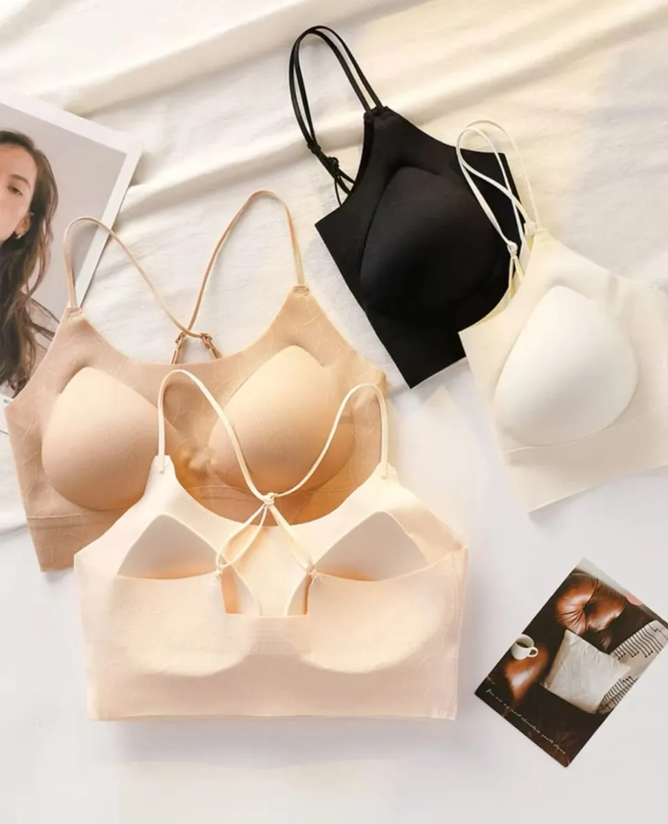 2025 Sexy French Camisole Backless Bra One-piece Seamless Lifting Lingerie No Underwire Gathering Anti-sagging Fix Cup Bra — image 6