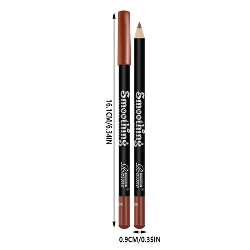 12 Color Matte Lipliner Pencil Long-Lasting Waterproof Plumping Stain Lipstick Natural Brown Lip Liner Professional Makeup — image 3