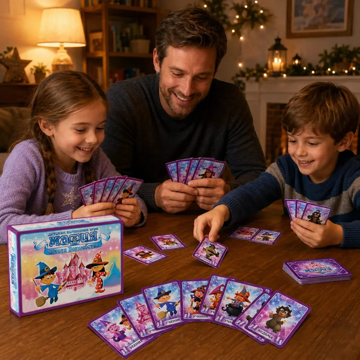 Magic School Mafia Kids Team Card Game Wizard Roleplay Potongan Sosial Parti Keluarga Versi Rusia — image 6