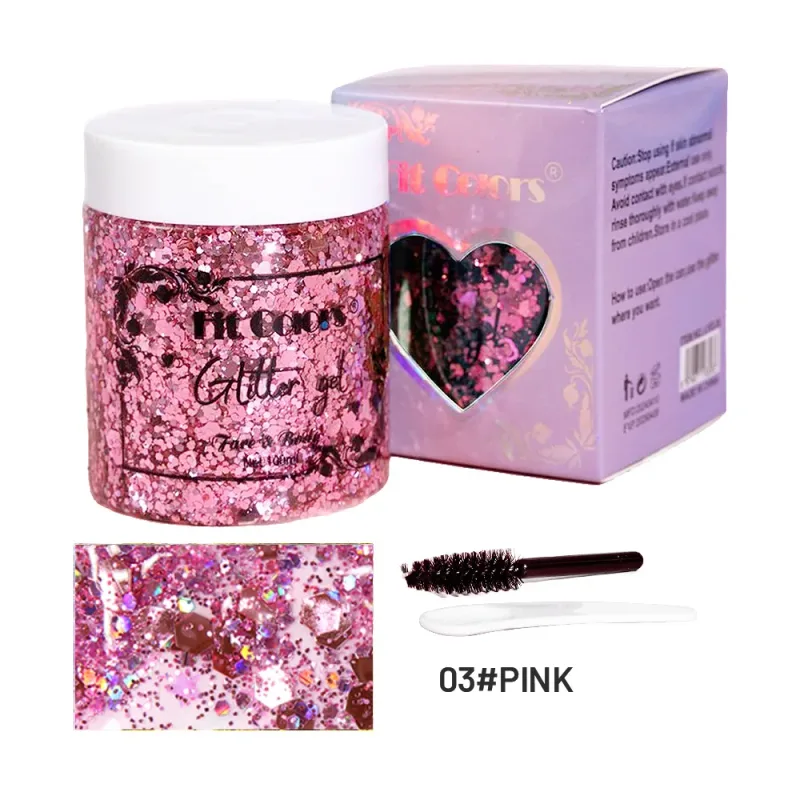 100 ml Glitter Gel Øjenskygge Flydende ansigtskrop Large Pailletter Gel Multifunktionel Farverige Løse Pailletter Creme Festdekoration