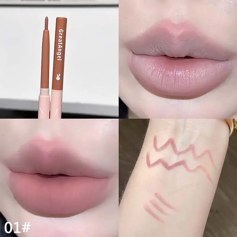 Korean Lip Liner Waterproof Matte Lip Liner Pencil Non-stick Cup Smooth Lip Contour Pen Nude Pink Brown Lip Makeup For Women — image 12