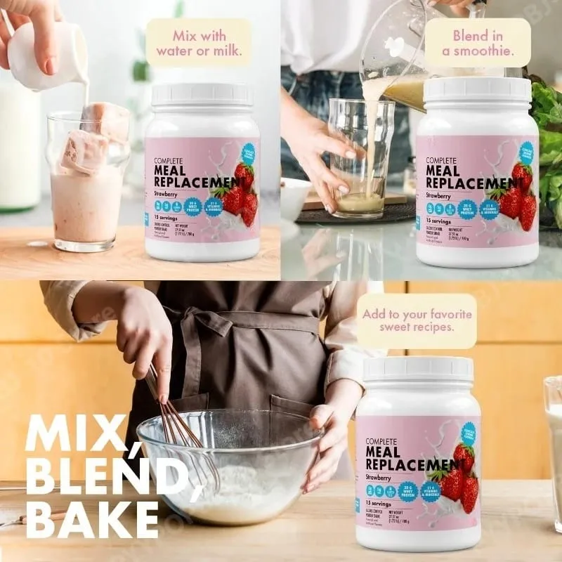 Meal Replacement Milkshake 20G Protein 5G Fiber 21 Vitamins Nutrients Minerals Strawberry Flavor 780g — image 7