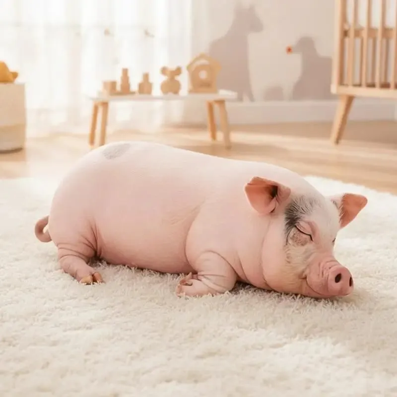 Realistyczna świnia 3D wypchana pluszowa poduszka miękka, trwała poduszka z tkaniny na sofę biurową podróżna prezent na drzemkę