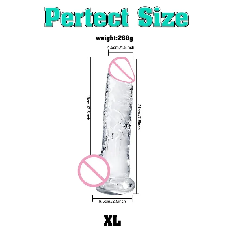 Různé velikosti Transparentní Soft Jelly Dildo Realistické Falešný Dick Penis s přísavkou Sexuální pomůcka pro masáž bodové vagíny G pro ženy — image 9