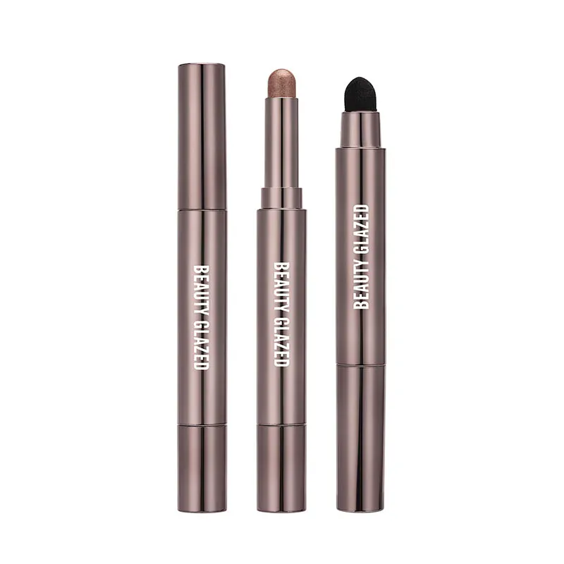 10 สี Double Ended Eye Shadow Stick พร้อมแปรงฟองน้ำ Pearlescent อายแชโดว์ยาวนานปากกา Contouring แบบพกพาแต่งหน้าเครื่องสำอาง — image 6