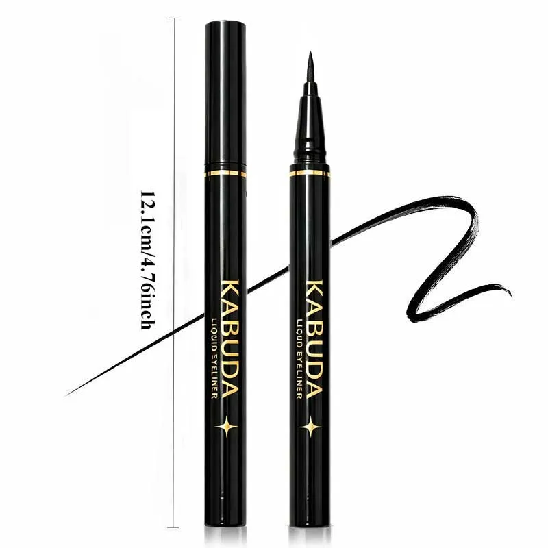 2 Buah Eyeliner Cair Ujung Ultra Halus Tahan Lama Tahan Air Riasan Tahan Noda Sempurna untuk Penggemar Kecantikan & Pemula — image 5