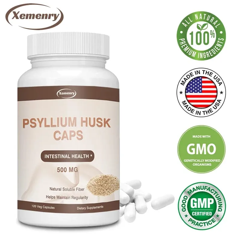 Psyllium Husk Capsules | Premium Soluble Fiber Supplement | Psyllium Powder Stool Softener and Relief for Adult Constipation — image 3