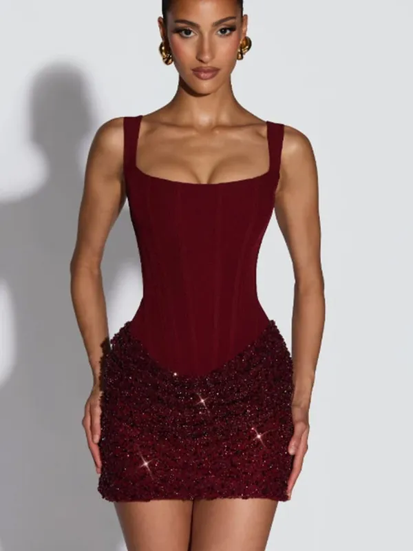 Robe plissée sans bretelles pour femmes, couleur unie, dos nu, épaules dénudées, taille haute, fendue, Sexy, robe de soirée, été, 2026 — image 20