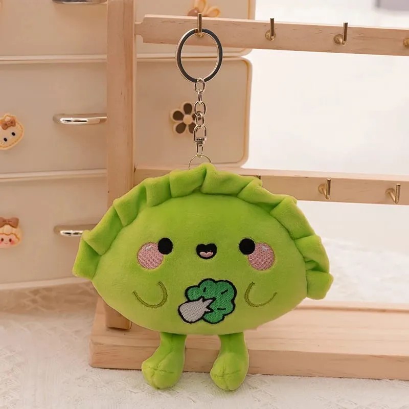13/35 cm Roztomilý plyšový plyšový knedlík klíčenka Barevný potravinový knedlík s různými příchutěmi Plyšová hračka Kawaii Smažený knedlík s červeným srdcem — image 11