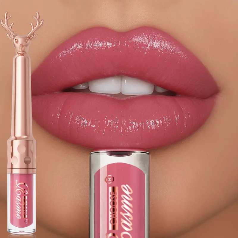 Moisturizing Cream Lip Gloss Efterår/Vinter Fugtgivende flydende læbestift Langtidsholdbar Ikke-fedtet læbemakeup Julebrun — image 6