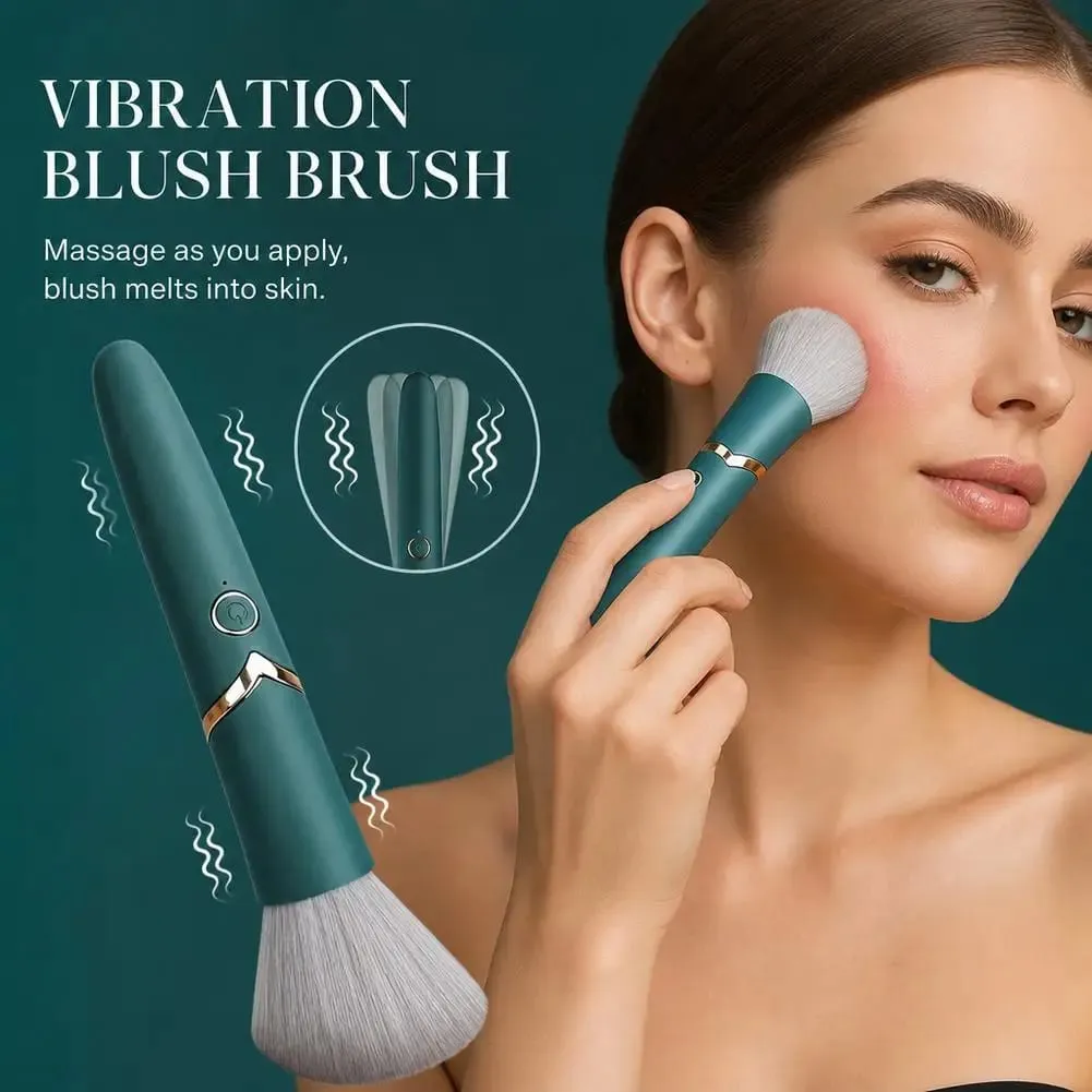 Νέα ηλεκτρικά πινέλα μακιγιάζ Vibrating Blush Brush Flawless Foundation Blending Tool Facial Massager & Beauty Products — image 1
