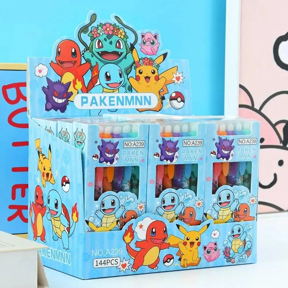 สุ่ม 6/12/24pcs Pokemon 0.5 มม.หมึกสีฟ้า Erasable Neutral ปากกาน่ารักนักเรียนโรงเรียนเครื่องเขียนการ์ตูน rubbable ปากกา — image 3