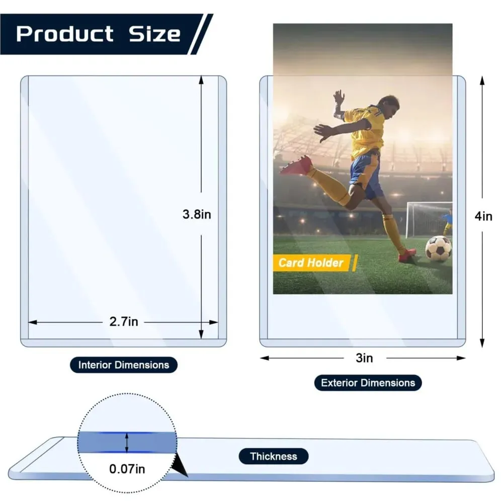 25-100 pces 3 "x 4" manga de cartão duro claro anti risco protetor para pokemon jogo beisebol esportes cartão negociação proteger toploaders — image 4