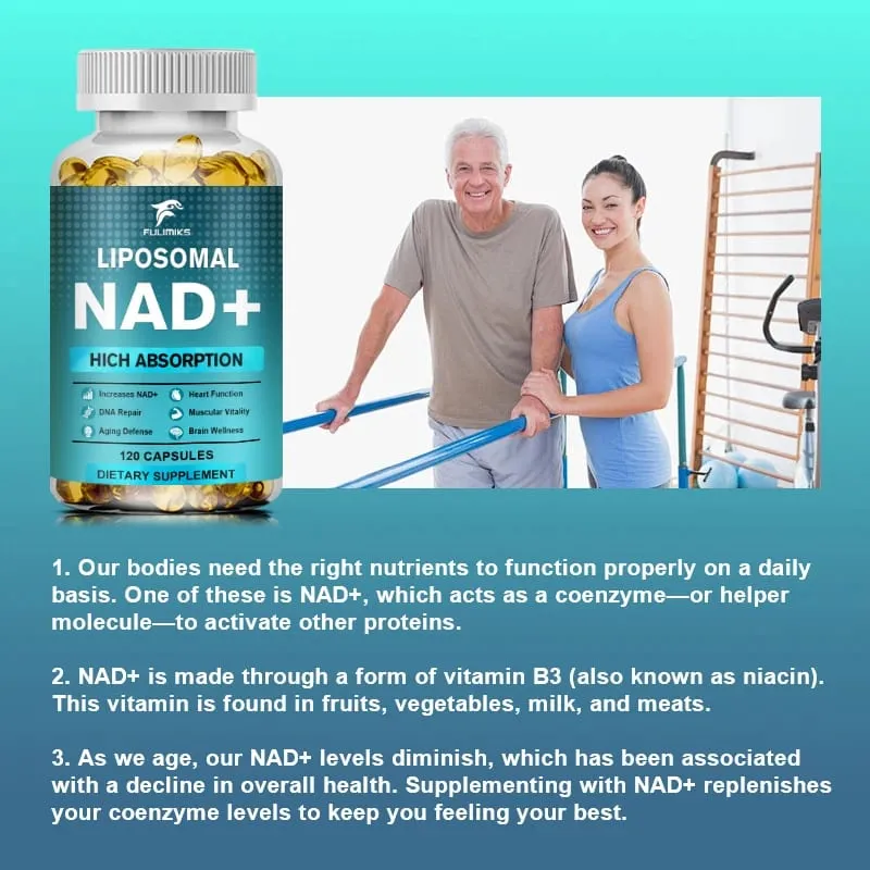 NAD Capsules อาหารเสริม Liposomal NAD+ อาหารเสริม - การป้องกันริ้วรอยแห่งวัย พลังงานเซลล์ การทำงานของหัวใจและสมอง — image 3