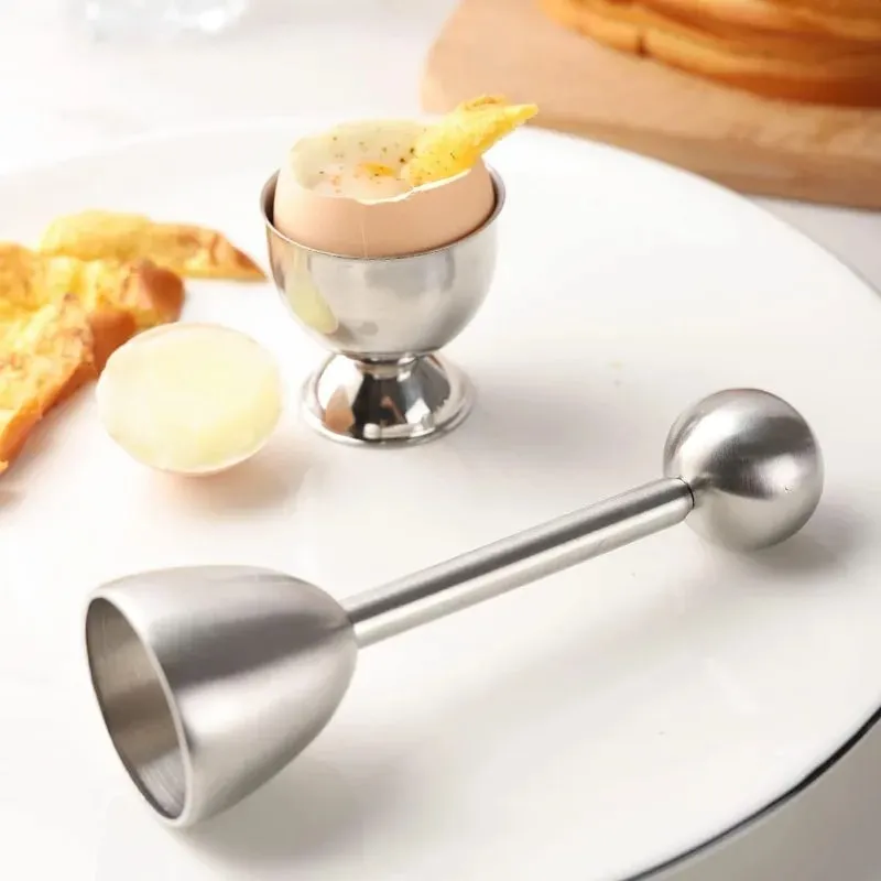 Apriscatole per uova in acciaio inossidabile Apriscatole Testa d'uovo Taglierina per guscio d'uovo Portauova Utensile multiuso per uova Gadget da cucina — image 3