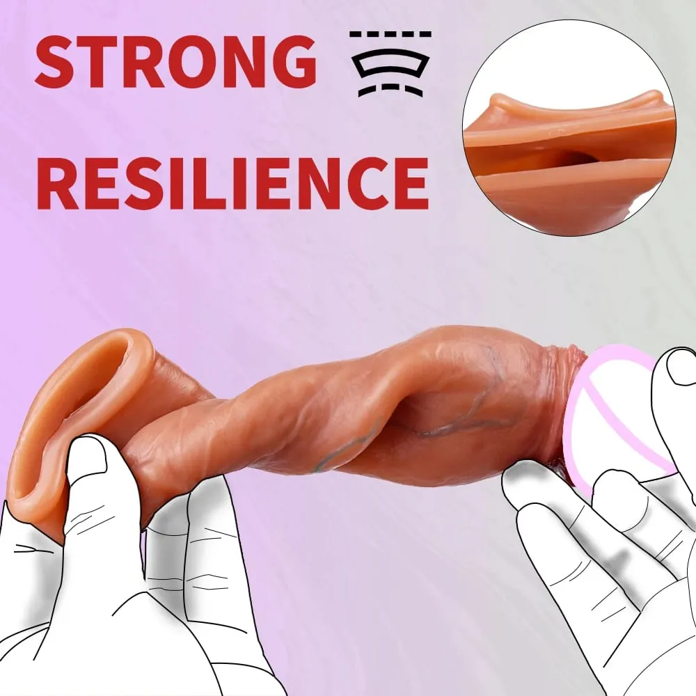 Realistic Reusable Penis Sleeve Thin Silicone Holster With Anti-snap Ring Cock Enlargement Extender For Men Delay Ejaculation — image 2